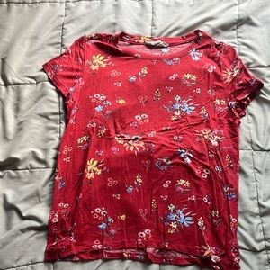 Red Flower Dressy Shirt😘